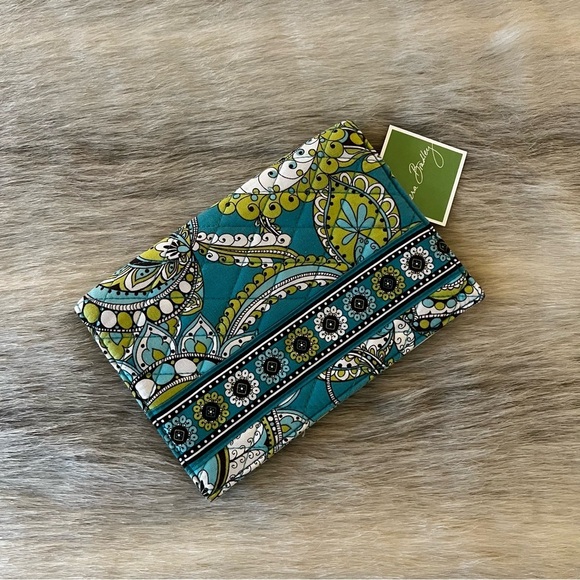 New VERA BRADLEY Peacock Paperback Book Cover Y2K Turquoise Paisley 2007 Quilted - Picture 1 of 13